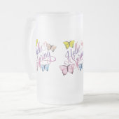Butterfly Hello Spring Mattglas Bierglas (Vorderseite Links)