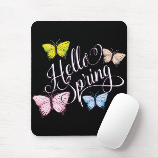 Butterfly Hello Spring Mousepad (Mit Mouse)