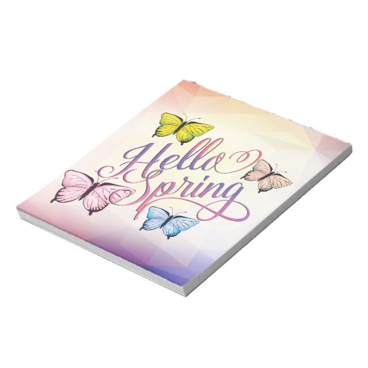 Butterfly Hello Spring Notizblock (Rotiert)