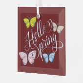 Butterfly Hello Spring Ornament Aus Glas (Vorderseite links)