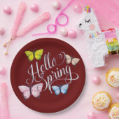 Butterfly Hello Spring Pappteller (Party)