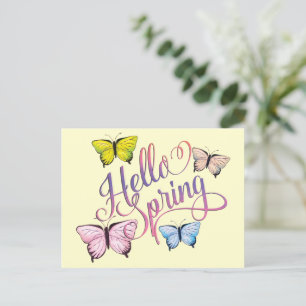 Butterfly Hello Spring Postkarte