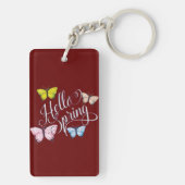 Butterfly Hello Spring Schlüsselanhänger (Rückseite)