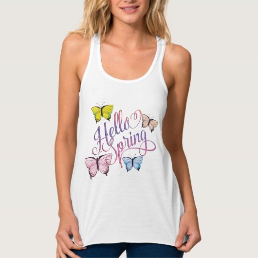 Butterfly Hello Spring Tank Top (Vorderseite)