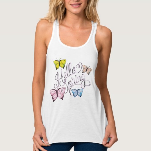 Butterfly Hello Spring Tank Top (Vorderseite)