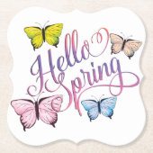 Butterfly Hello Spring Untersetzer (Vorderseite)