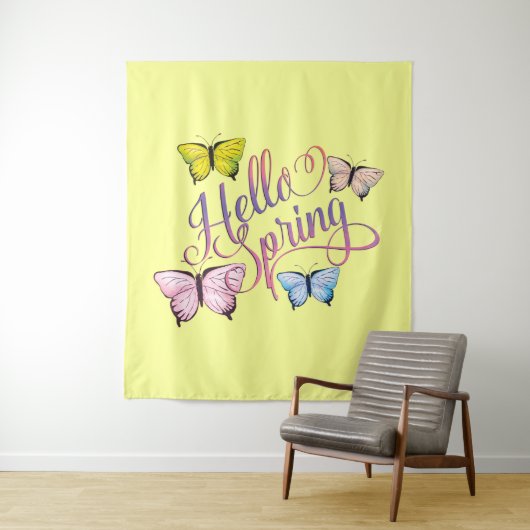 Butterfly Hello Spring Wandteppich (Beispiel)