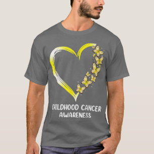 Butterfly Herz Gold Ribbon Kinderkrebs-Aware T-Shirt