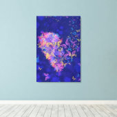 Butterfly-Herz-Leinwand Liebe drucken - Malerei Leinwanddruck (Insitu (Holzboden))