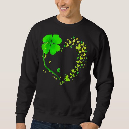 Butterfly Herzleaf Irish St Patrick Day Clover H Sweatshirt (Vorderseite)