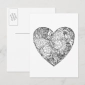 Butterfly-Herzmuster Postkarte (Vorne/Hinten)