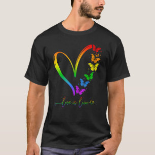 Butterfly Herzrasen Liebe ist Liebe LGBT Gay Lesb T-Shirt