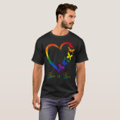 Butterfly Herzrasen Liebe ist Liebe LGBT Gay Lesb T-Shirt (Vorne ganz)