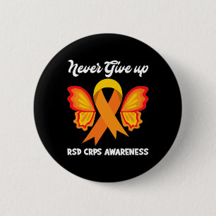 Butterfly Hope Fighter Orange Ribbon RSD CRPS Awar Button