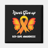 Butterfly Hope Fighter Orange Ribbon RSD CRPS Awar Magnet (Vorne)