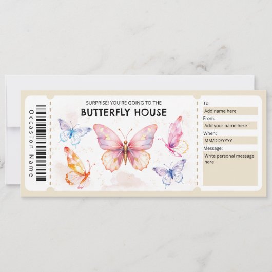  Butterfly House Gift Certificate Einladung (Vorderseite)