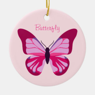 Butterfly Hübsch Pink Lila Keramikornament