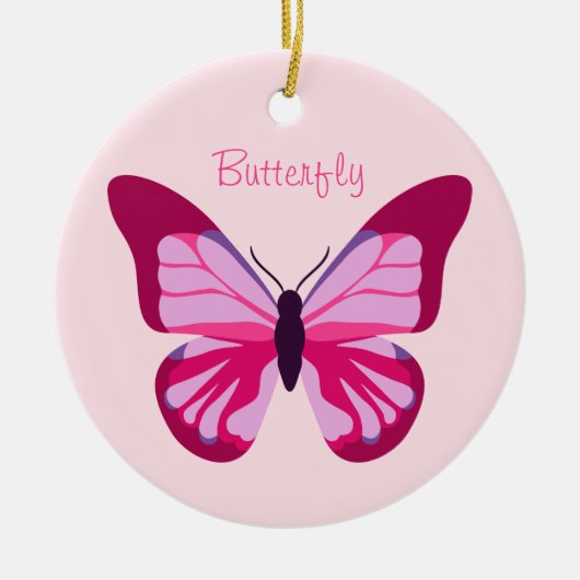 Butterfly Hübsch Pink Lila Keramikornament (Vorne)
