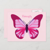 Butterfly Hübsch Pink Lila Postkarte (Vorne/Hinten)