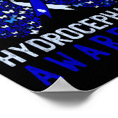 Butterfly Hydrocephalus Awareness Montag Blue Ribb Poster (Ecke)