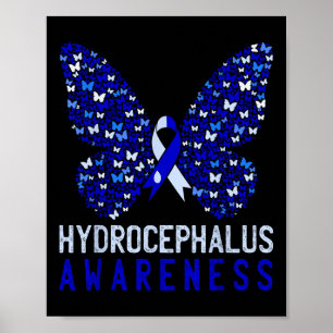 Butterfly Hydrocephalus Awareness Montag Blue Ribb Poster