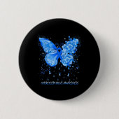 Butterfly Hydrocephalus Awareness Ribbon Button (Vorderseite)