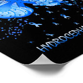 Butterfly Hydrocephalus Awareness Ribbon Poster (Ecke)
