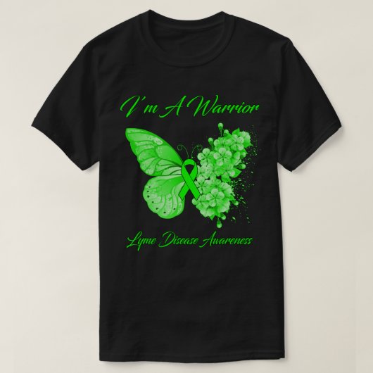 Butterfly I bin ein Krieger Lyme-Krankheit Bewusst T-Shirt (Design vorne)