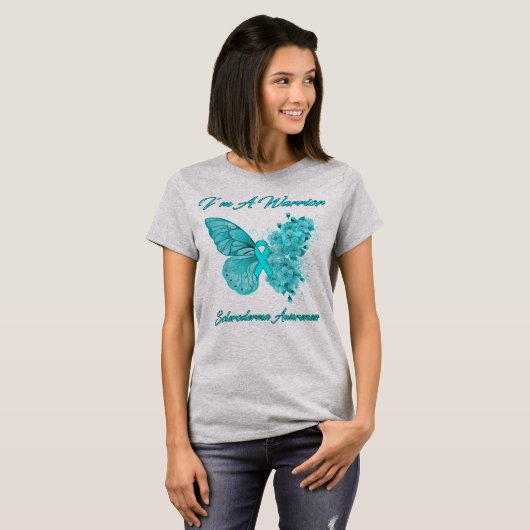 Butterfly I bin ein Krieger-Skleroderma-Bewusstsei T-Shirt (Vorne ganz)