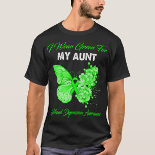 Butterfly I Wear Green For My Aunt Childhood Depre T-Shirt