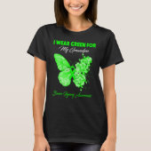 Butterfly I Wear Green For My Grandpa Brain Injury T-Shirt (Vorderseite)
