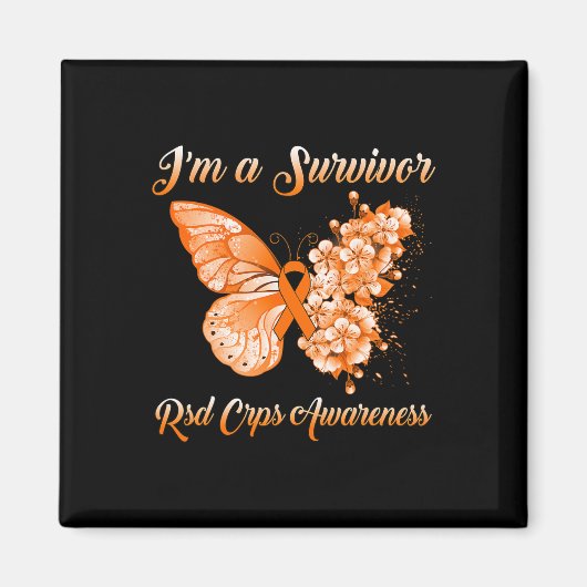 Butterfly Ich bin ein Survivor RSD CRPS Bewusstsei Magnet (Vorne)