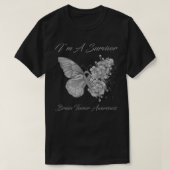 Butterfly Ich bin ein Überlebender Hirntumorbewuss T-Shirt (Design vorne)