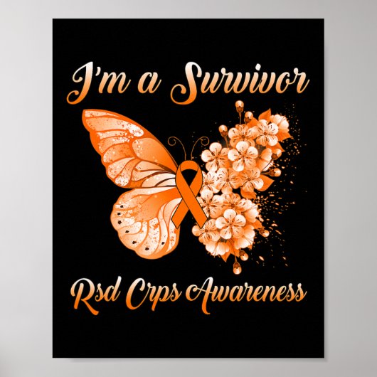 Butterfly Ich bin ein Überlebender Rsd Crps Bewuss Poster (Vorne)