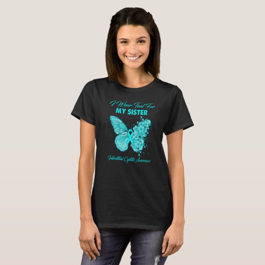 Butterfly Ich trage Aquamarin für meine Schwester  T-Shirt (Vorne ganz)