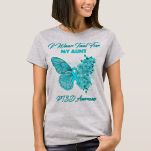 Butterfly Ich trage Aquamarin für meine Tante PTSD T-Shirt