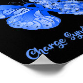 Butterfly Ich trage Blau für meine Großtochter-Lad Poster (Ecke)