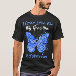 Butterfly Ich trage Blau für meine Oma ALS Awarene T-Shirt