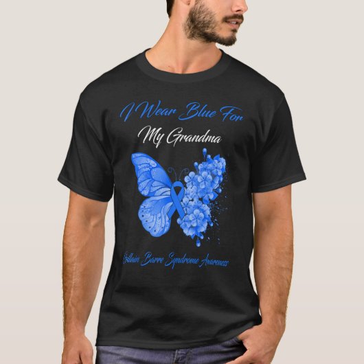 Butterfly Ich trage Blau für meine Oma Guillain Ba T-Shirt (Vorderseite)