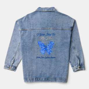 Butterfly Ich trage Blau für meine Schwester Guill Jeansjacke