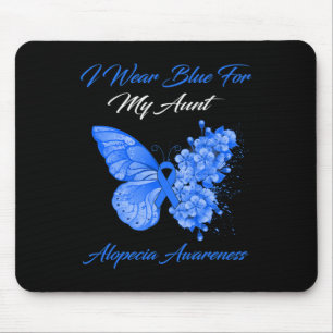 Butterfly Ich trage Blau für meine Tante Alopecia Mousepad