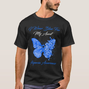 Butterfly Ich trage Blau für meine Tante Alopecia T-Shirt