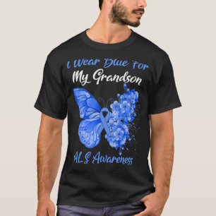 Butterfly Ich trage Blau für meinen Enkel als Awar T-Shirt