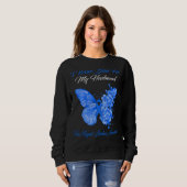 Butterfly Ich trage Blau für meinen Mann von Hippe Sweatshirt (Vorne ganz)