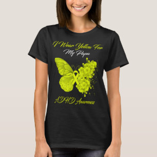 Butterfly Ich trage Gelb für mein Papa ADHS Bewuss T-Shirt