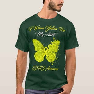 Butterfly Ich trage Gelb für meine Tante ADHD Awar T-Shirt