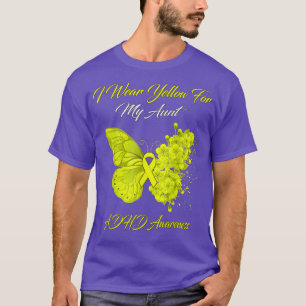 Butterfly Ich trage Gelb für meine Tante ADHD Awar T-Shirt