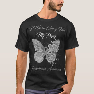 Butterfly Ich trage Grau für meine Papa Schizophre T-Shirt