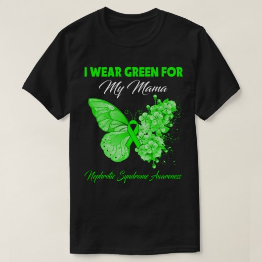 Butterfly Ich trage Grün für meinen Oma Nephrotic  T-Shirt (Design vorne)