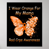 Butterfly Ich trage Orange für meine Mama Rsd Crps Poster (Vorne)